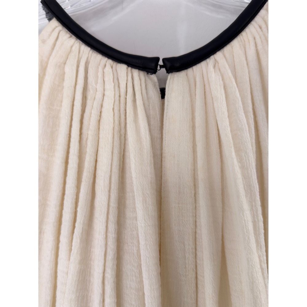 Heidi Merrick Sous Dress Ivory White Beachy Vacation Resort Leather Collar XS - Picture 11 of 13